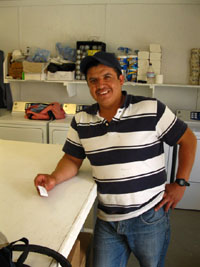 Miguel is the man who runs the laundry and Shower facilities